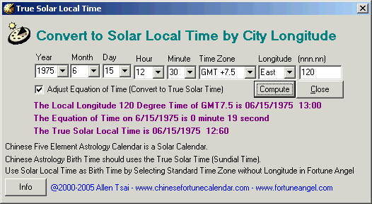 Local Solar Time conversion